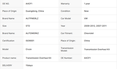 Transmission A4CF1 Auto Transmission Systems Overhaul Kit Repair Kit Gasket Kit for GM Buick